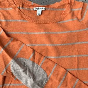 Banana Republic Striped Orange Crewneck Sweater